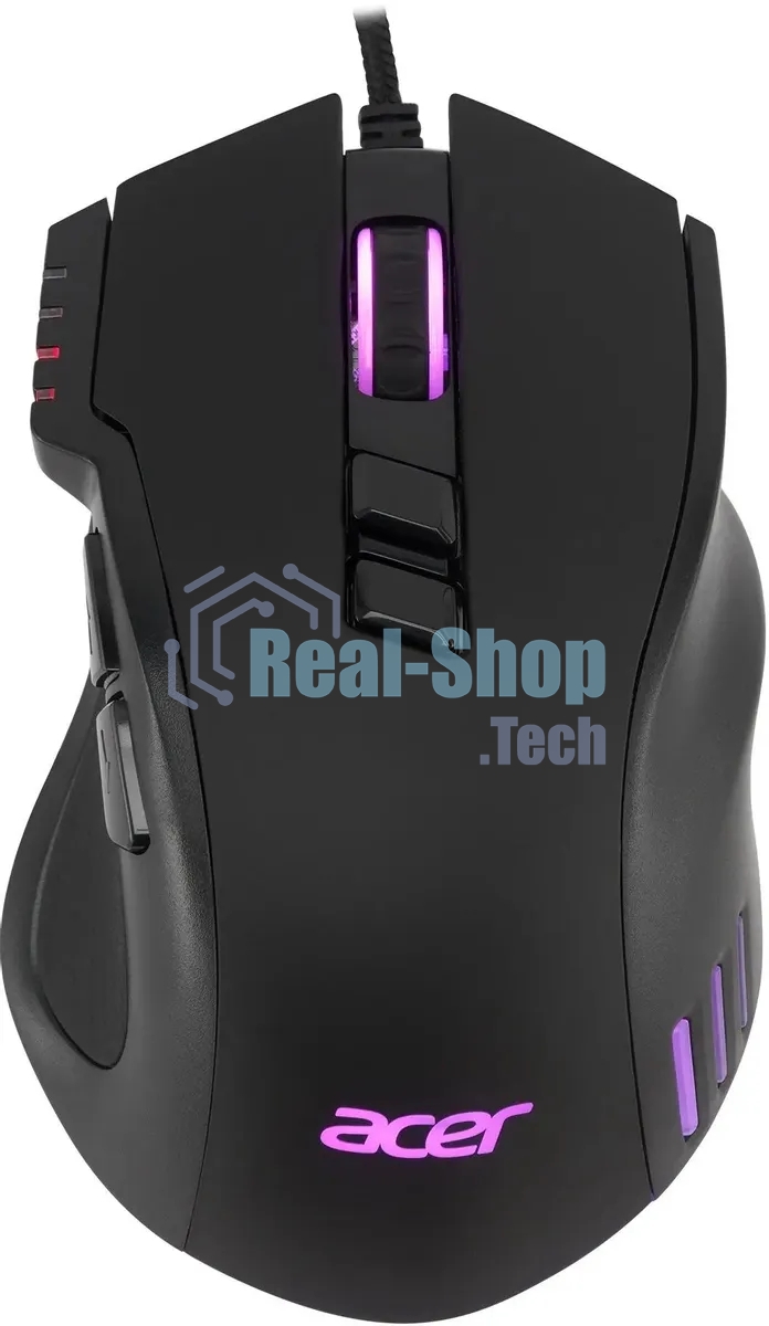 Мышь проводная Acer OMW150 черный, 4800 dpi, USB, кнопки - 8