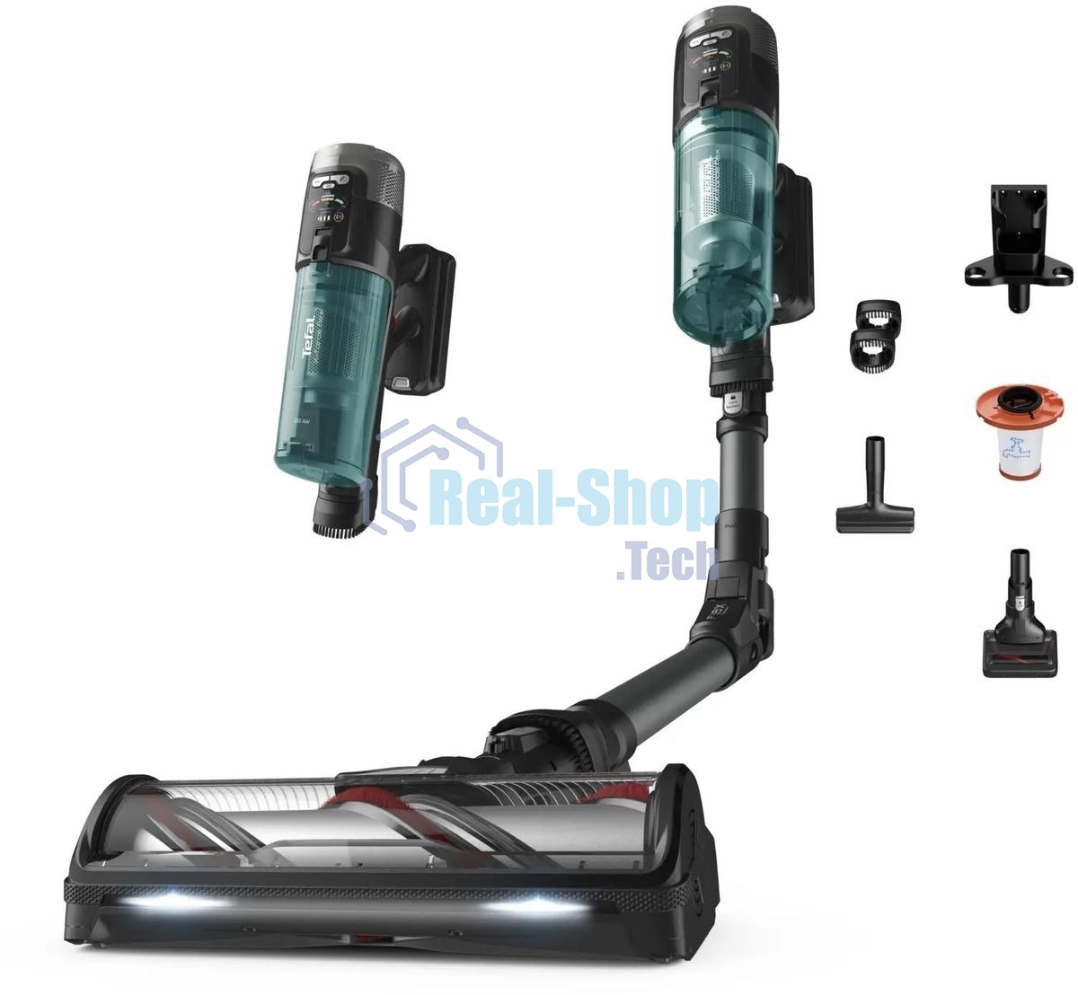 Вертикальный пылесос Tefal X-Force Flex TY9L42WO 150Вт серый/зеленый