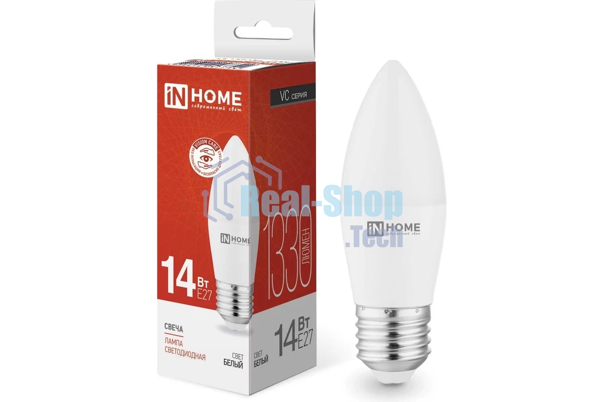 Лампа светодиодная LED-СВЕЧА-VC 14Вт E27 4000К 1330лм IN HOME 4690612047744