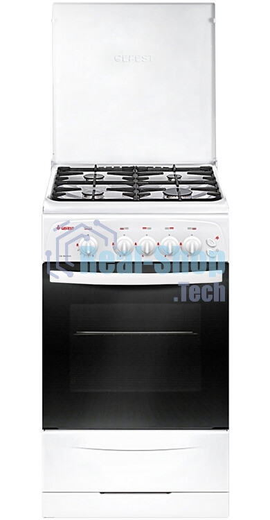 Плита газовая Gefest CG 50M04 K73 белый, конфорок 4 шт, духовка 42 л, 50 см x 85 см x 57 см