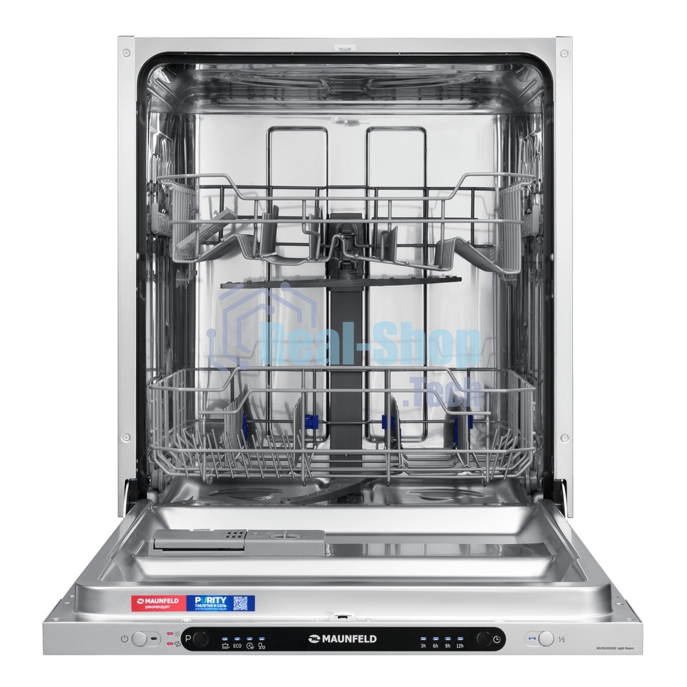Встраиваемая посудомоечная машина Maunfeld MLP6242G02 Light Beam, серебристый, 59.8 см, 12 компл., 49 дБ, класс A++