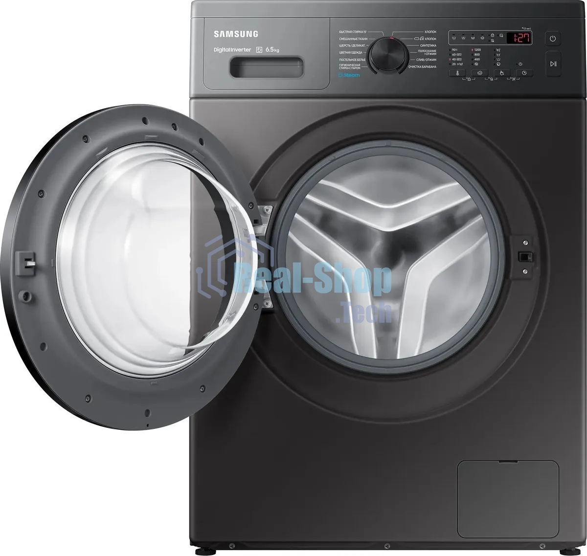 Стиральная машина Samsung WW65AG4S20CXLP темно-серый, загрузка фронтальная 6.5 кг, 1200 об/мин., класс: A