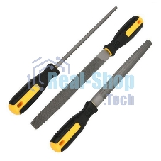 Набор напильников 3шт №2 Deli DL351083 инструментальная сталь T12, обрезиненная пластиковая рукоятка