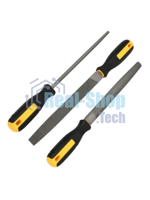 Набор напильников 3шт №2 Deli DL351083 инструментальная сталь T12, обрезиненная пластиковая рукоятка