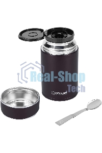 Термос для еды Rondell Tierno RDS-1661 0.7 л. бордовый с чехлом картонная коробка