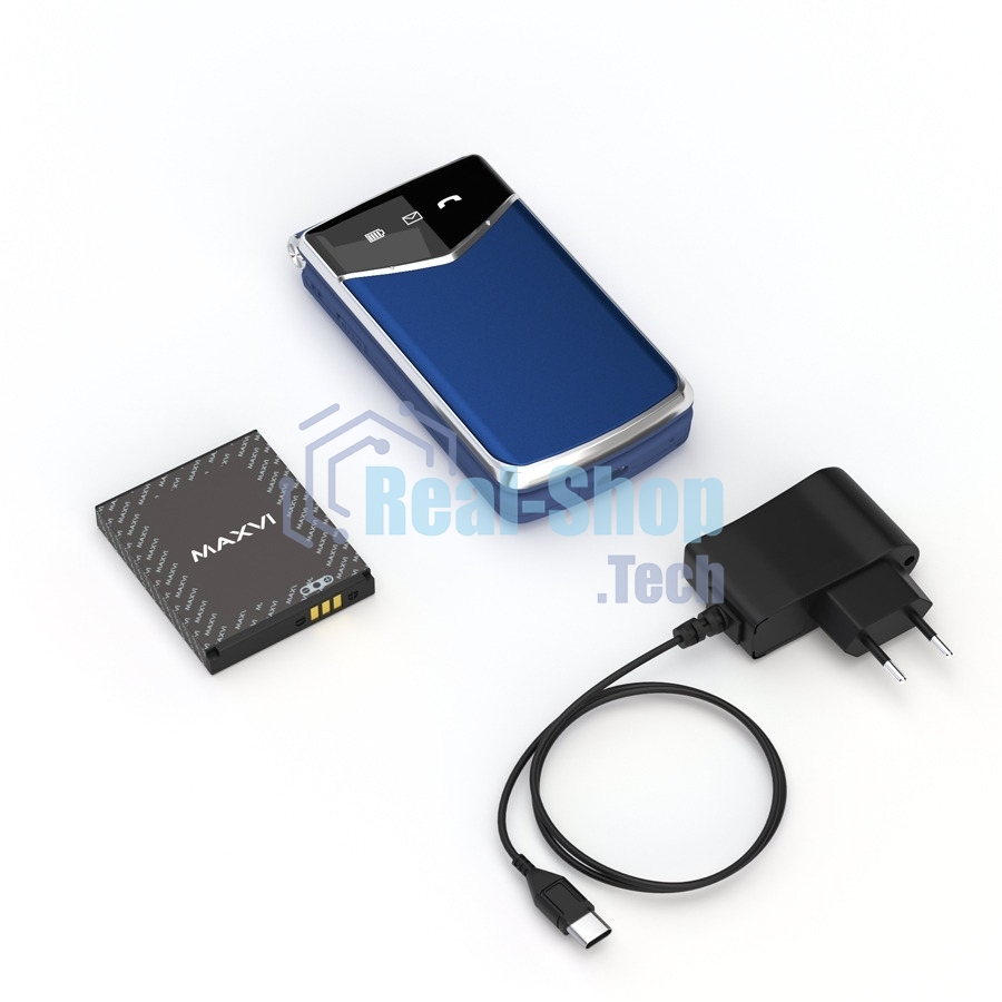 Мобильный телефон Maxvi E11 синий/серебристый