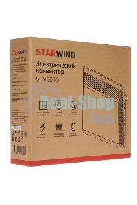 Конвектор электрический Starwind SHV5010, белый, 1000 Вт, 15 м2, термостат, 1 режим мощности