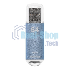 Флешка USB Smartbuy V-Cut Blue (SB64GbVC-B3), 64Gb, USB 3.0, R/W 75/30, голубой