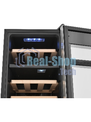 Винный шкаф ZÜGEL ZTWF182DX н/ж сталь, 46 л, 2 отсека, 18 бут.
