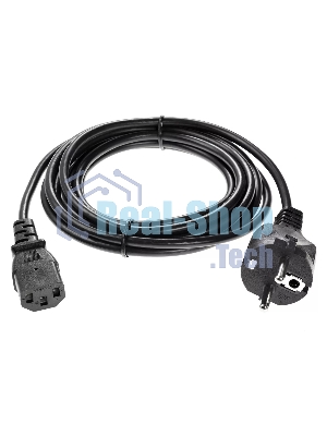 Кабель компьютер - розетка 3 м 220V (Европейский стандарт) VCOM/TELECOM