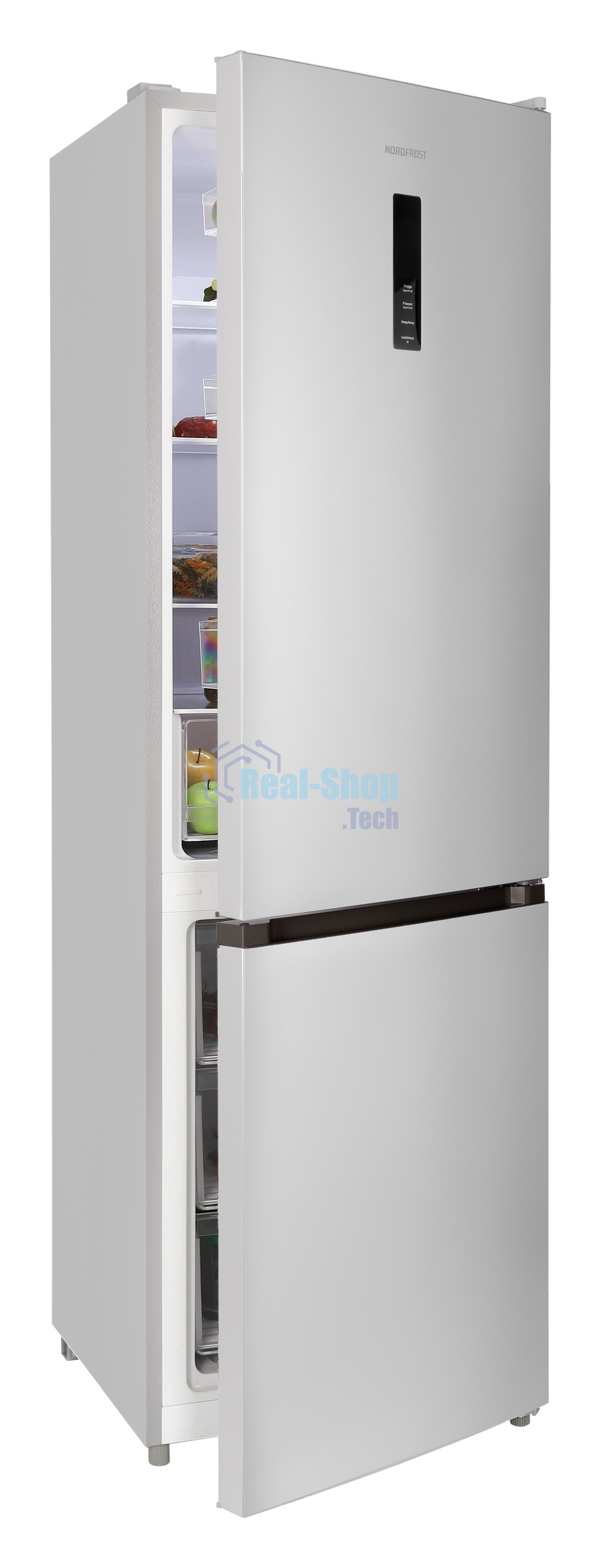 Холодильник Nordfrost RFC 390D NFS серебристый двухкамерный 240/95л морозилка снизу