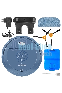 Робот-пылесос Endever Spectre-88 голубой, 1500 мА/ч Li-ion, уборка сухая/влажная, пылесборник контейнер 0.4 л