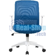 Кресло компьютерное Cactus CS-WMC333-BL темно-синий, сиденье темно-синий, сетка/ткань, низк.спин. крестов. пластик, пластик белый