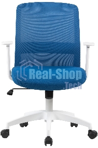 Кресло компьютерное Cactus CS-WMC333-BL темно-синий, сиденье темно-синий, сетка/ткань, низк.спин. крестов. пластик, пластик белый