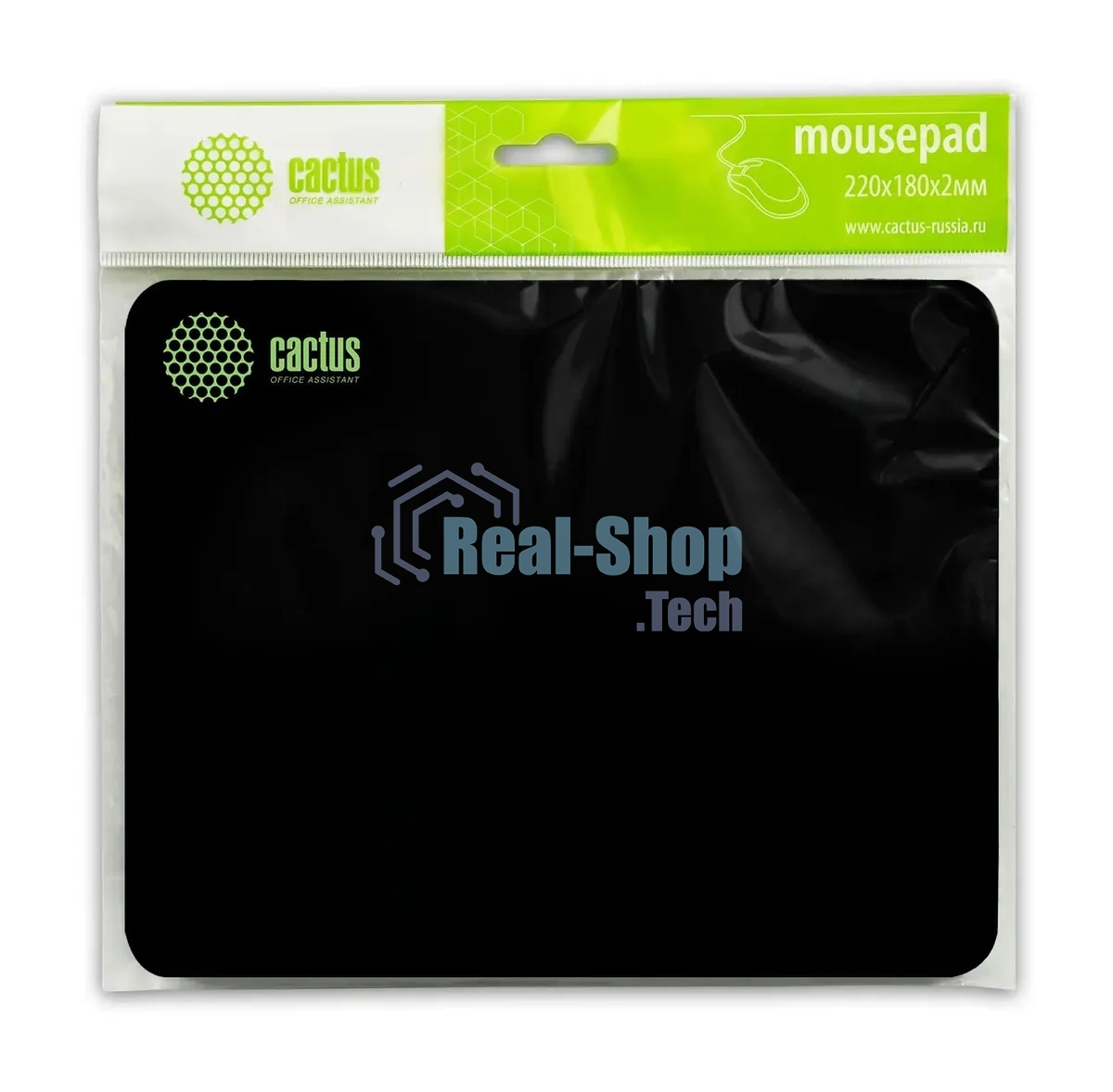 Коврик для мыши Cactus черный 220x180x2мм (CS-MPC-P01XS)