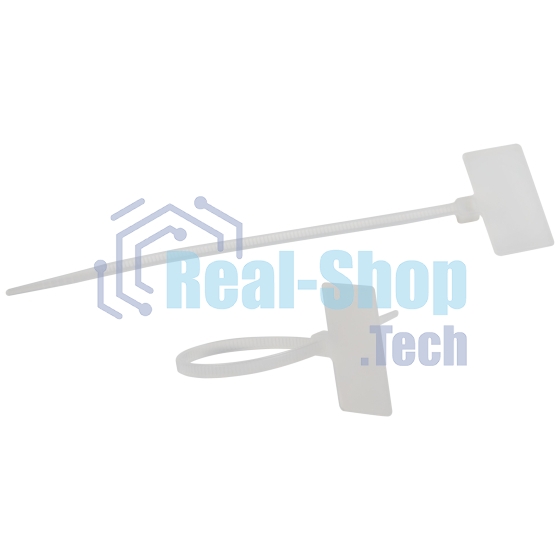 Хомут кабельный 2.5х110 с площадкой для маркировки 21х10 NO-225-318 белый (уп. 50 шт) Эра