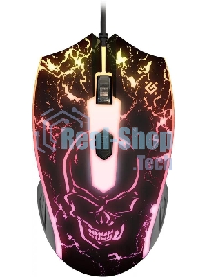 Мышь проводная Defender Overmatch GM-069 черный, 2400 dpi, USB, кнопки - 4