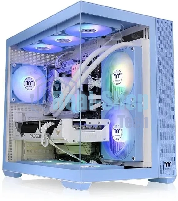 Компьютерный корпус Thermaltake View 380 TG ARGB синий без БП ATX 6x120мм 2x140мм 1x200мм 2xUSB3.0 audio bott PSU