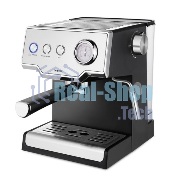 Кофеварка рожковая Centek CT-1167 черный/серебристый, исп. кофе - молотый, 1.6 л, 850 Вт, 20 бар