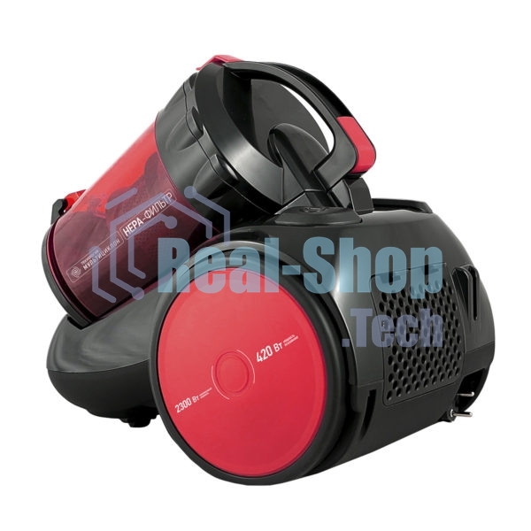 Пылесос Centek CT-2524 черный/красный, 420/2300 Вт, уборка сухая, пылесборник контейнер, 2 л
