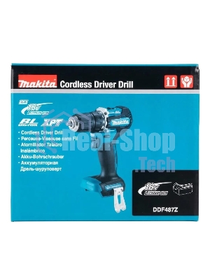 Дрель-шуруповерт Makita DDF487Z, 18 В, 0 Ач, 40 Нм, бесщеточный