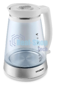 Чайник электрический Hyundai HYK-G3037 1.9л. 3000Вт белый/прозрачный (корпус: стекло)