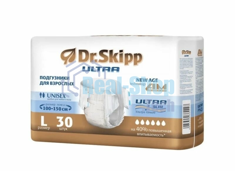 Подгузники для взрослых Dr.Skipp Ultra, р-р L, 30 шт., 8108