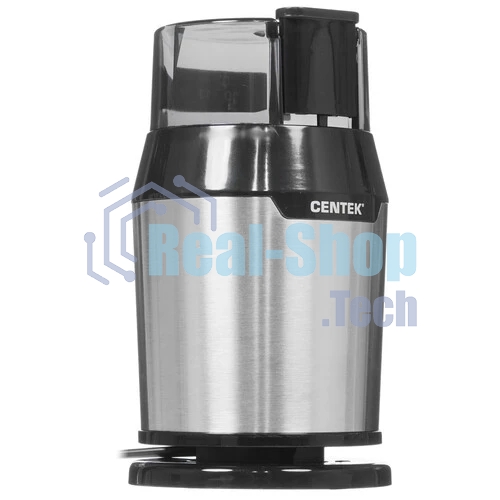 Кофемолка Centek CT-1362 (сталь) 200Вт, 60гр, стальн стакан, стальн чаша, прозрачная крышка