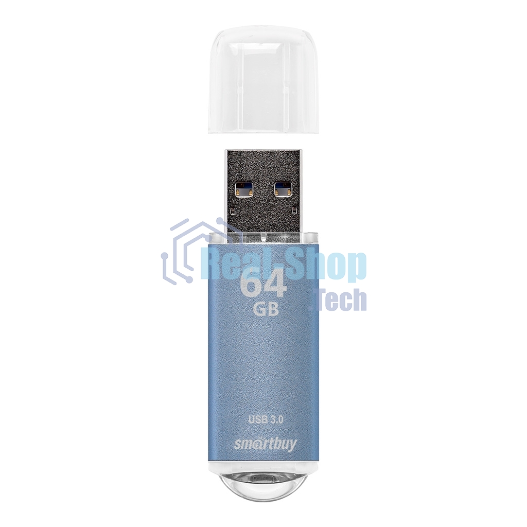 Флешка USB Smartbuy V-Cut Blue (SB64GbVC-B3), 64Gb, USB 3.0, R/W 75/30, голубой