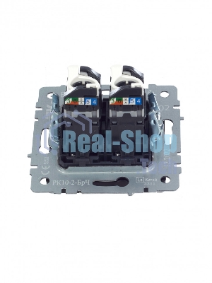 Розетка компьютерная двойная IEK BRITE РК10-2-БрЧ RJ45 кат.5E черный