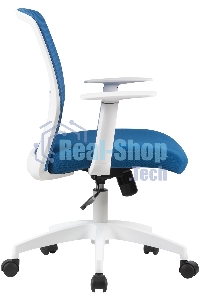 Кресло компьютерное Cactus CS-WMC333-BL темно-синий, сиденье темно-синий, сетка/ткань, низк.спин. крестов. пластик, пластик белый