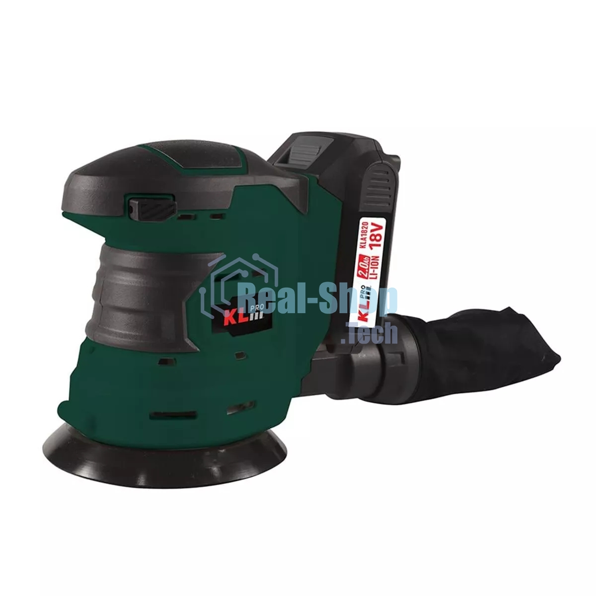 Эксцентриковая шлифовальная машина аккумуляторная KLPRO KLEZ18-20 (18В, Li-ion-2шт, 2.0А·ч, ЗУ 2,4А)