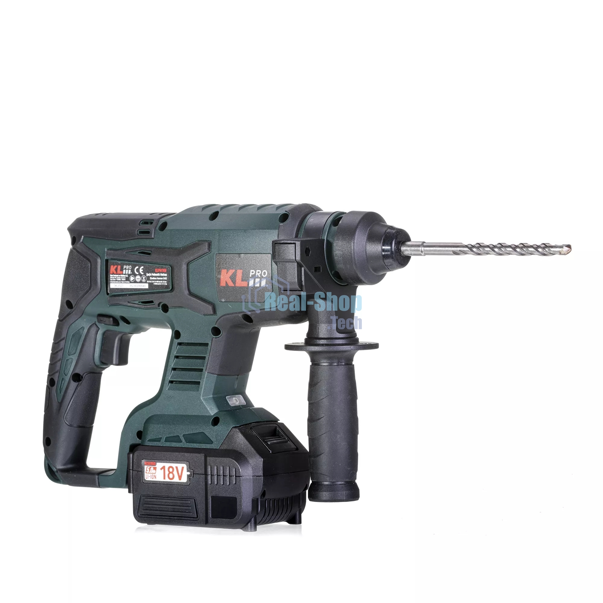 Профессиональный бесщеточный перфоратор аккумуляторный KLPRO KLPM18B-50 (18В, Li-ion-2шт, 5.0А·ч, 1,7Дж, SDS-plus, З/У,сумка)