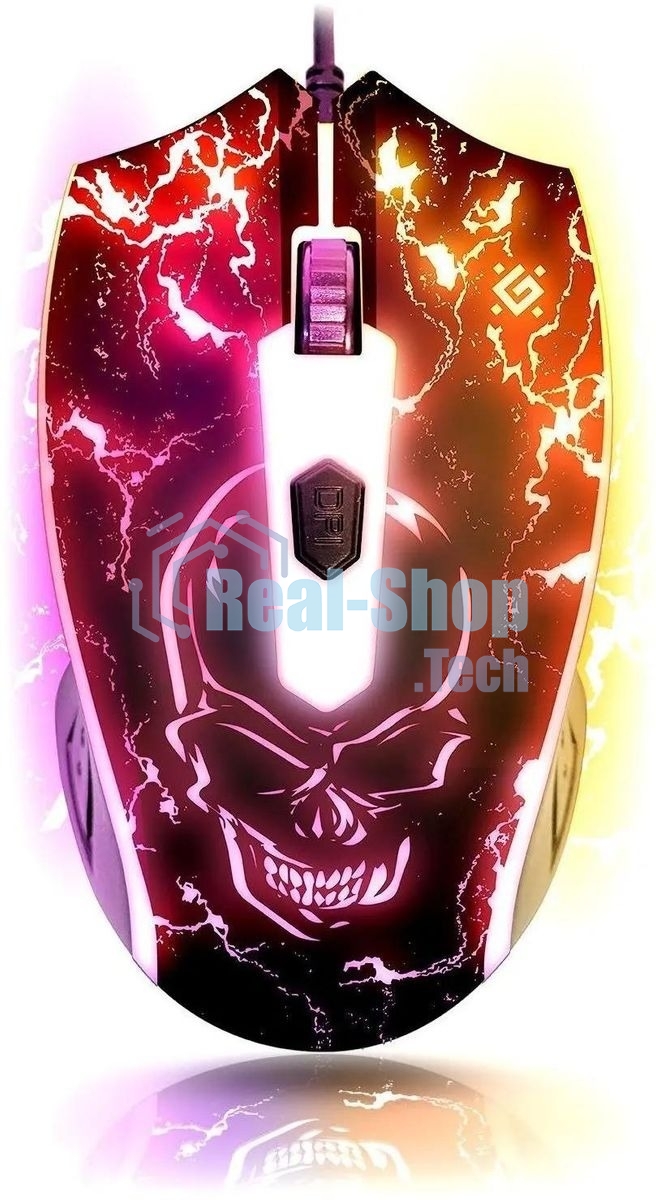 Мышь проводная Defender Overmatch GM-069 черный, 2400 dpi, USB, кнопки - 4