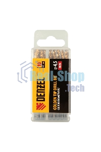 Сверло по металлу Denzel 4,5 мм, HSS-Tin, Golden Tip, 10 шт.