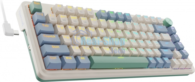 Клавиатура Redragon Ucal Pro гибридная, USB Type-A, Bluetooth, радиоканал, бежевый