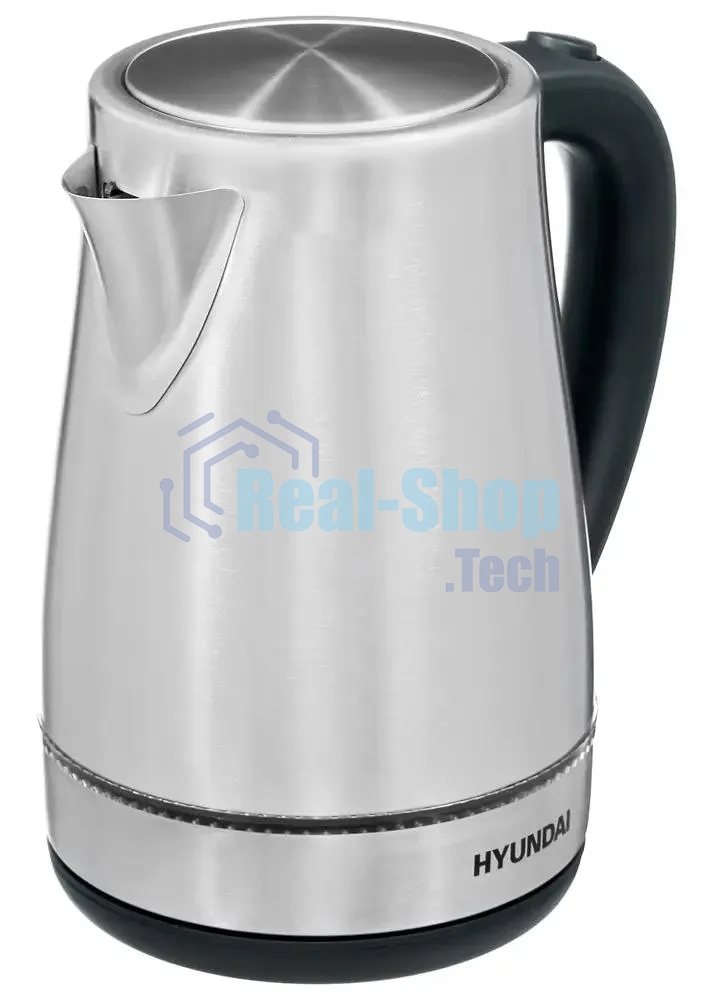 Чайник электрический Hyundai HYK-S3020 1.7 л, 2200 Вт, серебристый матовый/черный (корпус: металл)