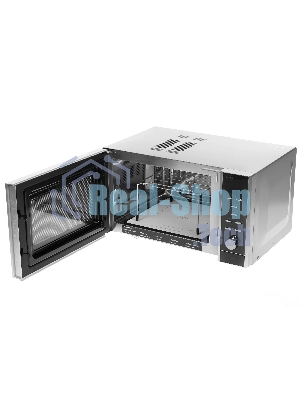 Микроволновая печь CASO MG 25 Ceramic Menu серебристый/черный, 25 л, 900 Вт, переключатели - кнопки, поворотный механизм