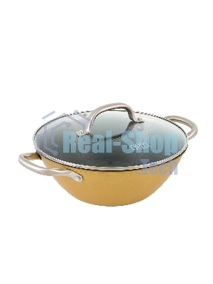 Вок Select Orange, 26х9,5см/3л, облегченный чугун, Ilag, стеклянная крышка. Цвет: желтый