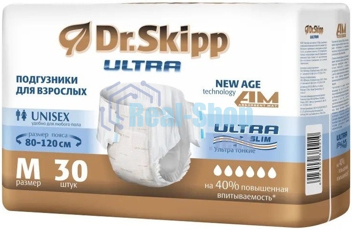 Подгузники для взрослых Dr.Skipp Ultra, р-р M, 30 шт, 8107
