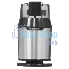 Кофемолка Centek CT-1362 (сталь) 200Вт, 60гр, стальн стакан, стальн чаша, прозрачная крышка