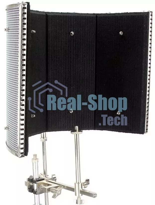 Акустический экран sE Electronics REFLEXION FILTER PRO для устранения отраженных звуковых волн и интерференции на капсюле. Улучшенает звуковые характеристики комнаты и микрофона.