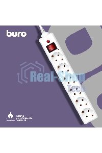 Сетевой фильтр Buro 600SH-16-3-W 3 м (6 розеток) белый (коробка)