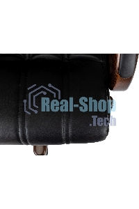 Кресло руководителя Бюрократ T-9932W-LOW-Eco черный, эко.кожа, низк.спин. крестов. металл/дерево