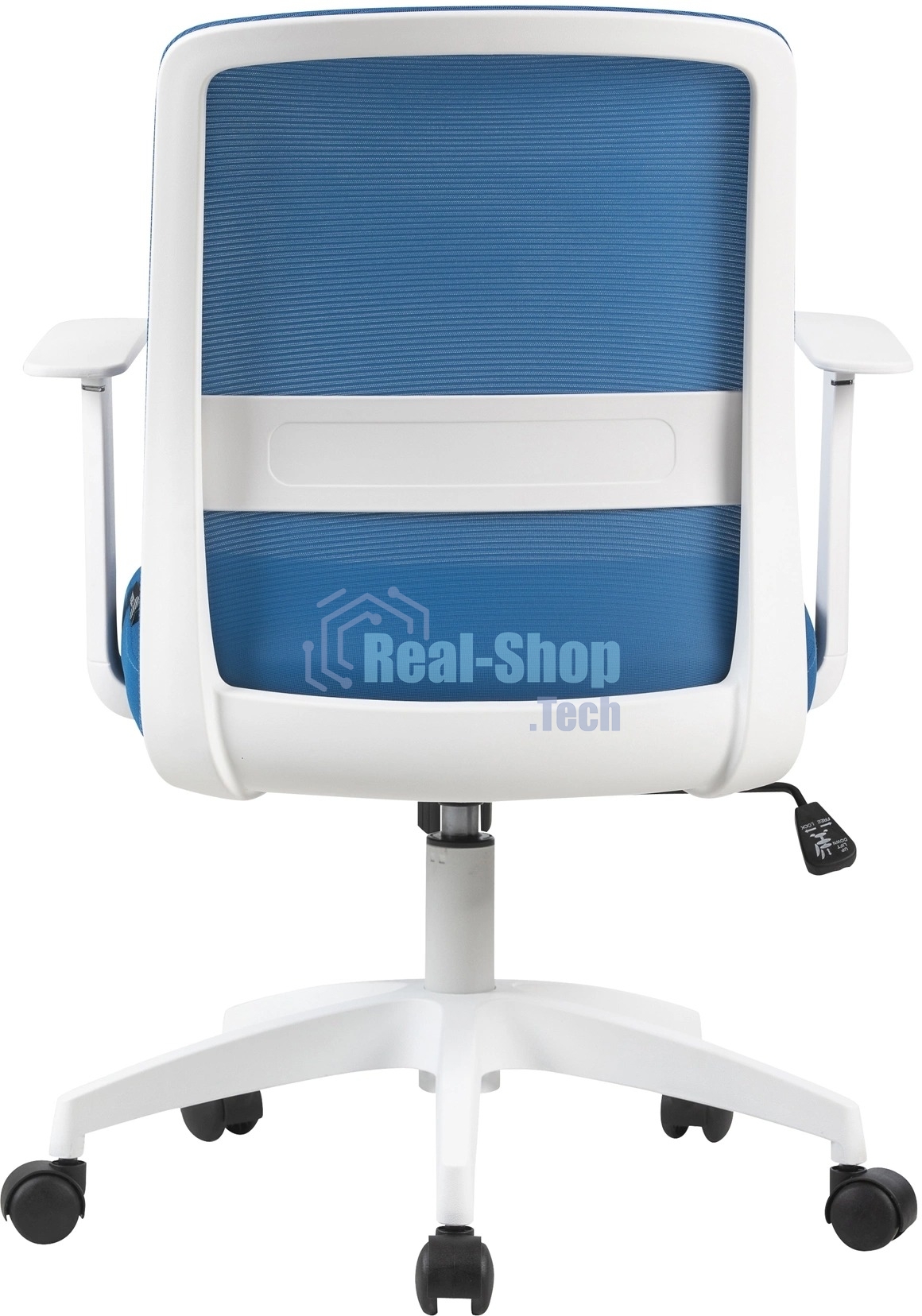 Кресло компьютерное Cactus CS-WMC333-BL темно-синий, сиденье темно-синий, сетка/ткань, низк.спин. крестов. пластик, пластик белый