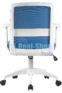 Кресло компьютерное Cactus CS-WMC333-BL темно-синий, сиденье темно-синий, сетка/ткань, низк.спин. крестов. пластик, пластик белый