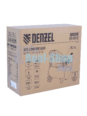 Компрессор воздушный Denzel DK1800/50,Х-PRO (58068) 1,8 кВт, 280л/мин, 50л