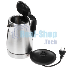 Чайник электрический Hyundai HYK-S3020 1.7 л, 2200 Вт, серебристый матовый/черный (корпус: металл)