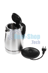 Чайник электрический Hyundai HYK-S3020 1.7 л, 2200 Вт, серебристый матовый/черный (корпус: металл)