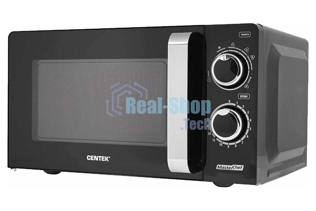 Микроволновая печь Centek CT-1575 черный, 20 л, 700 Вт, переключатели - поворотный механизм